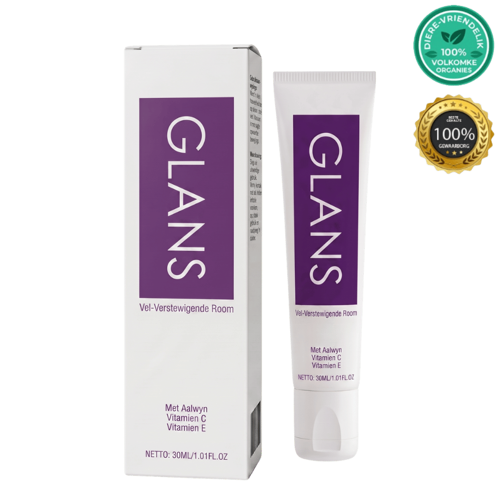 Sagte velsorgroom van GLANS in 'n 30ml tube en doos, met Aalwyn, Vitamien C en E.