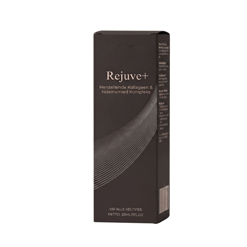 Alles-in-een gesigserum verpakking met herstellende kollageen en niacinamide kompleks.