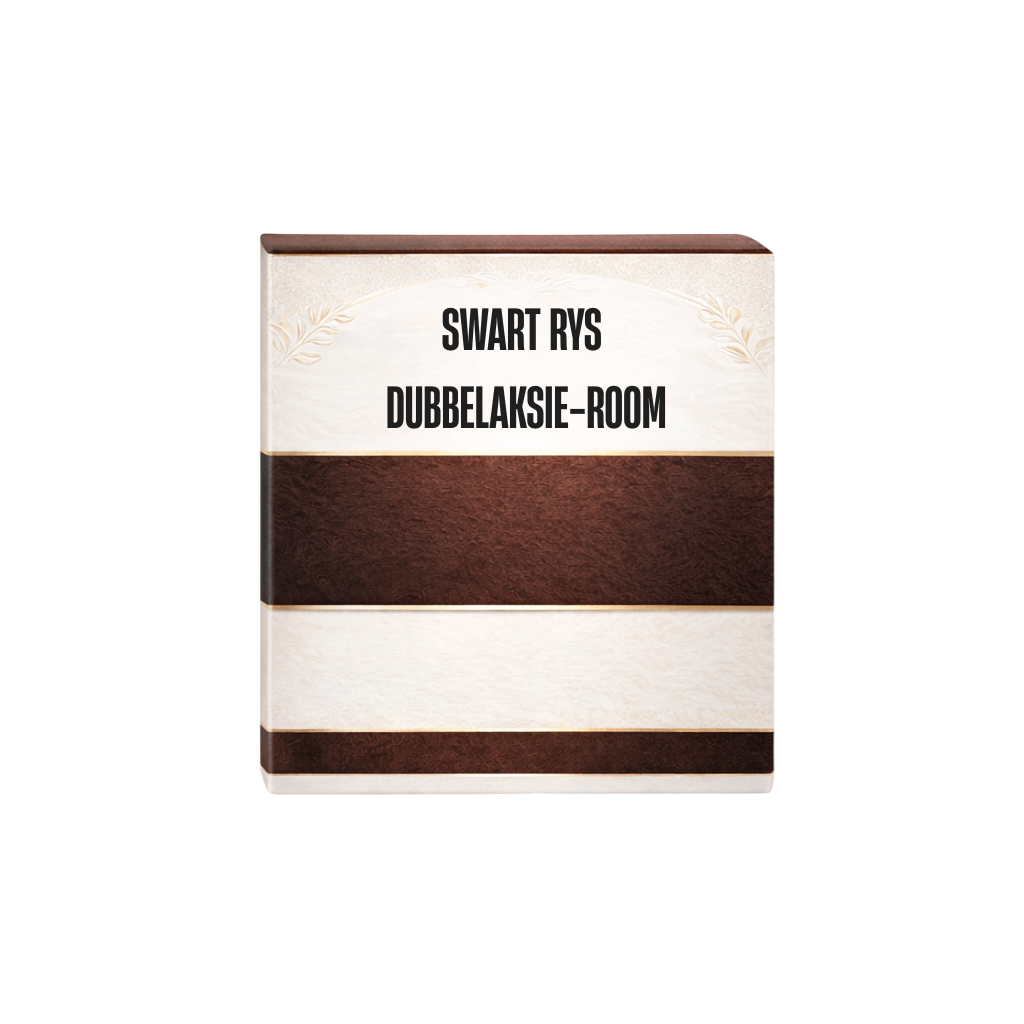 Swart rys dubbelaksie-room verpakking met elegante ontwerp en 'n gladde, verfynde voorkoms.