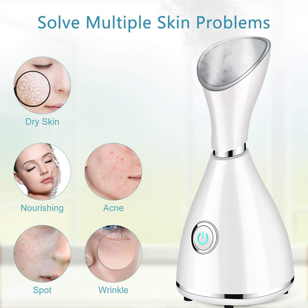 Aardlig HydroSteam facial steamer solving multiple skin problems such as dry skin, acne, and wrinkles.