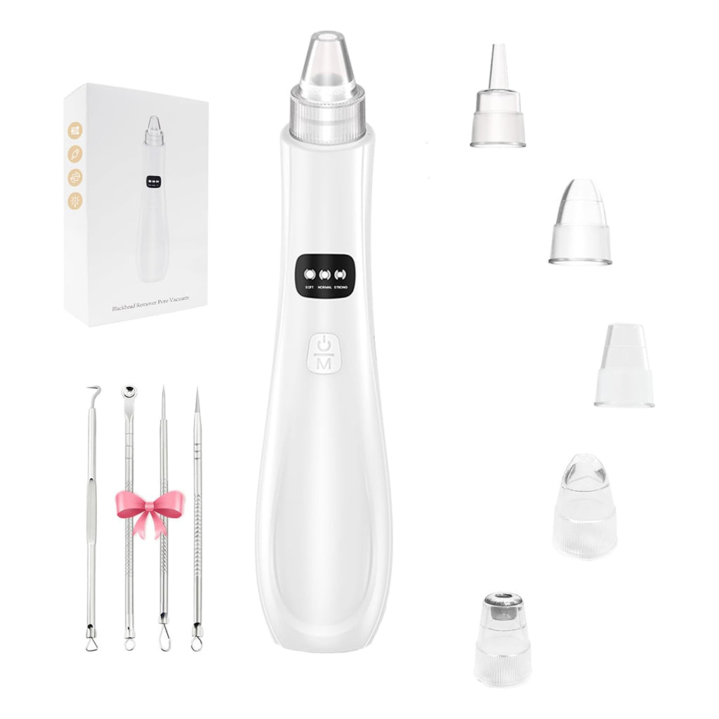Aardlig PoreClean Pro, herlaaibare gesigssuigtoestel met verstelbare suigvlakke en verskillende ophegpunte.
