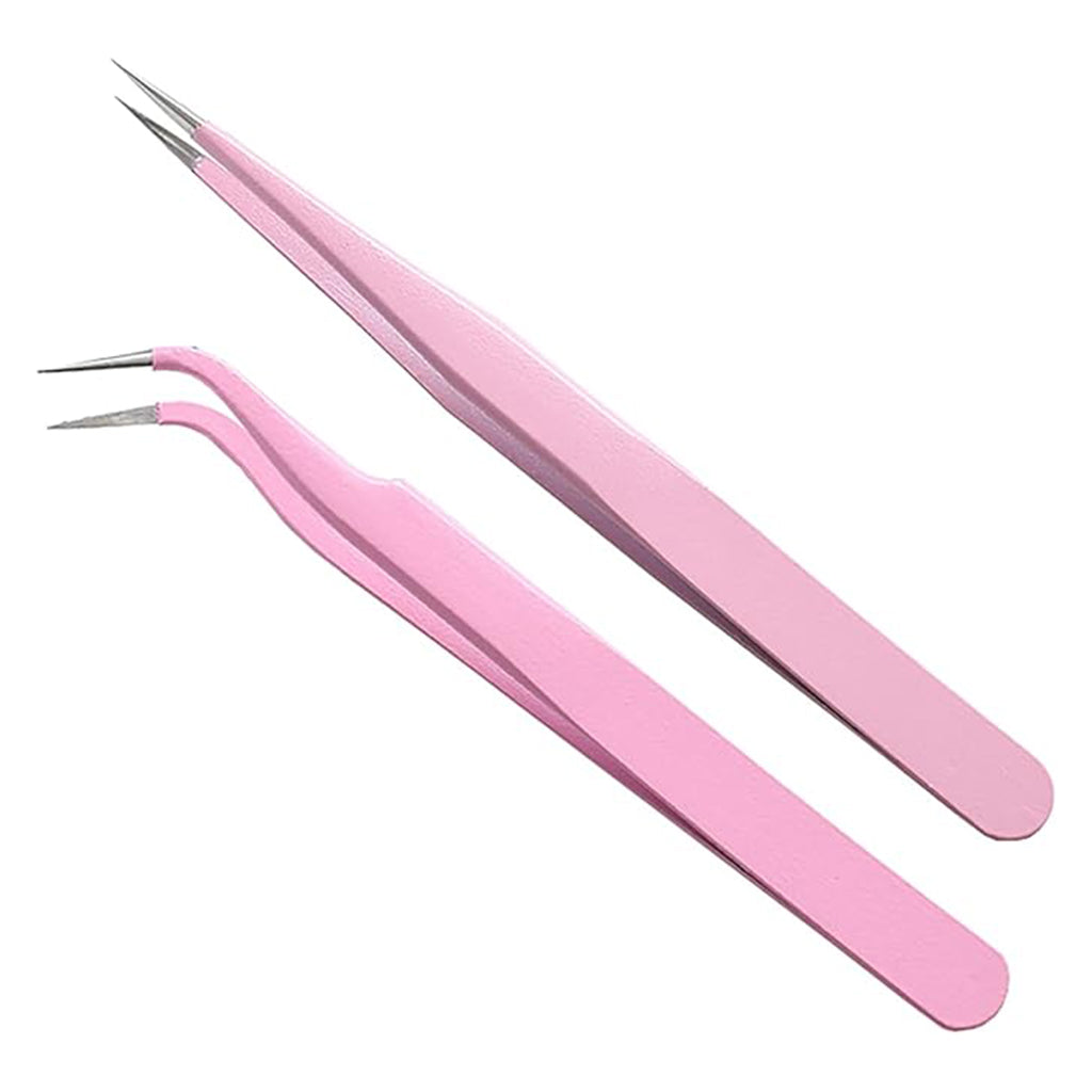Aardlig PrecisionCraft Tweezer set in pink, designed for precision tasks like crafts and electronics.