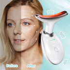 Before and after image of a woman using the Aardlig SculptRoller for facial massage and rejuvenation.