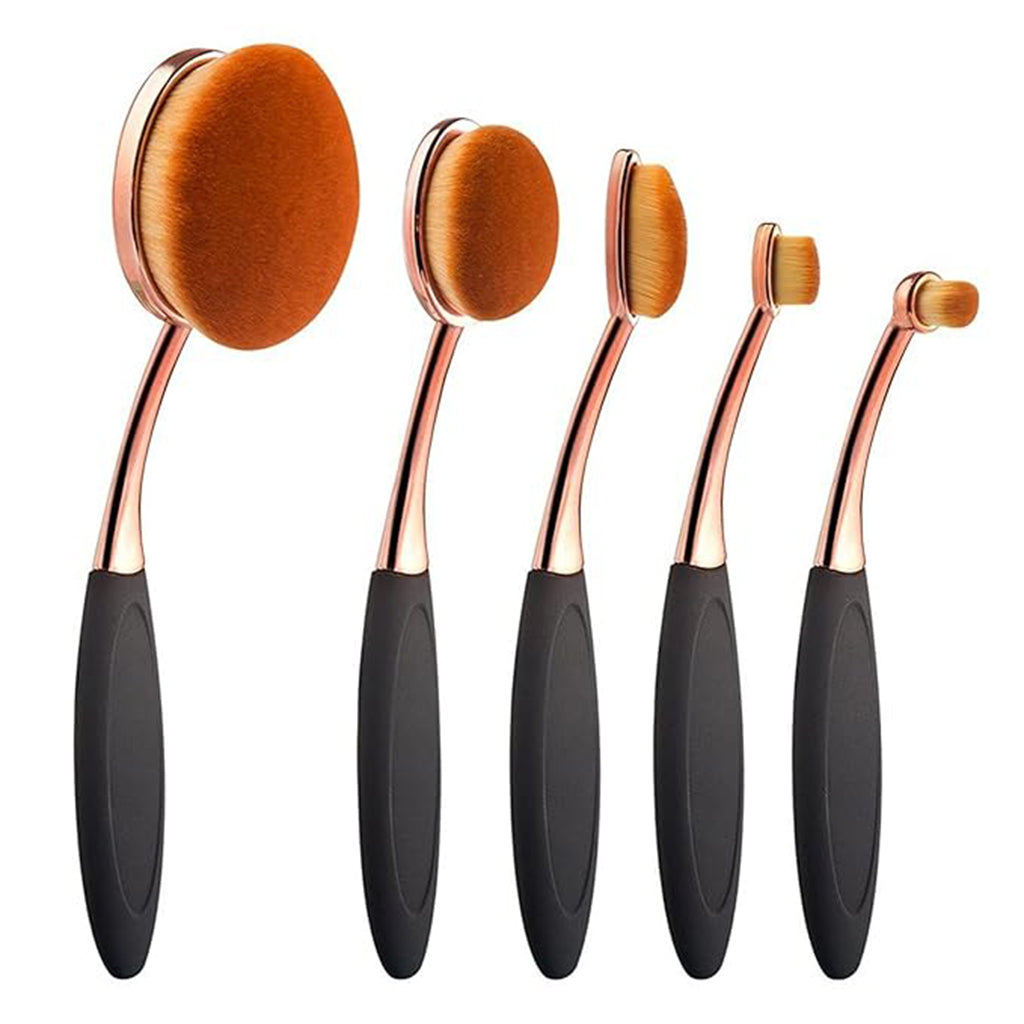 Aardlig SmoothBlend Brush set featuring various oval makeup brushes with soft bristles and ergonomic handles.