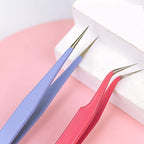 Aardlig PrecisionCraft Tweezer set in pink and blue for precise tasks like crafting and nail art.